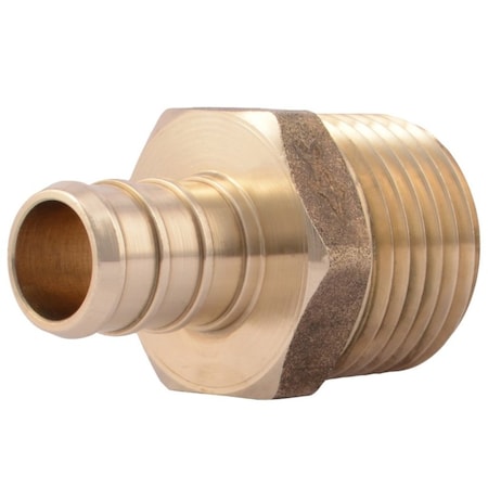 Sharkbite Hose to Pipe Adapter, 1/2 in, PEX Barb x MNPT, DZR Brass, 200 psi Pressure UC120LFA
